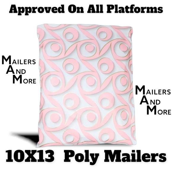 ‼️ LAST 1 ‼️ 25 10X13 Pink Swirl Poly Mailers - Picture 2 of 6